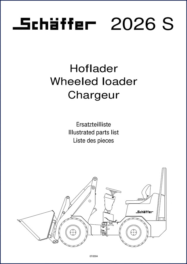 Schäffer 2026 S parts catalog cover 2007 75 pages