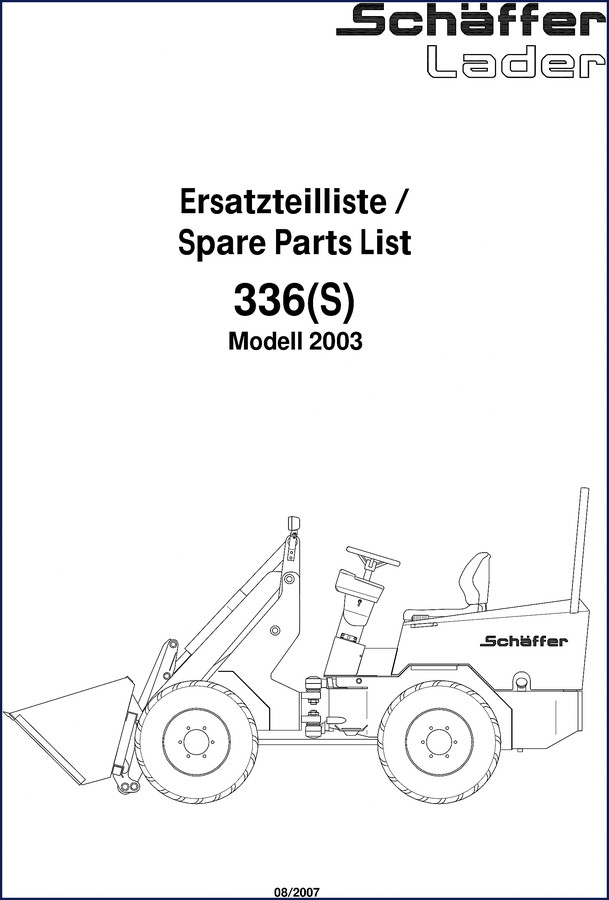 Schäffer 336(S) 2007 Parts Catalog cover page