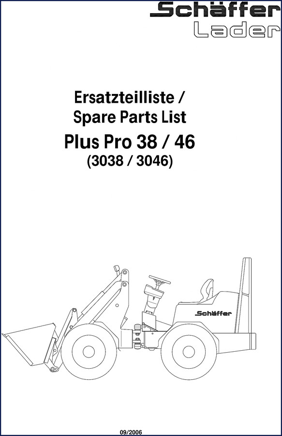 Schäffer 38, 46 2006 Parts Catalog cover - OEM factory spare parts list