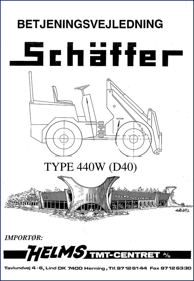 Schäffer 440W user manual cover showing operator instructions and parts list