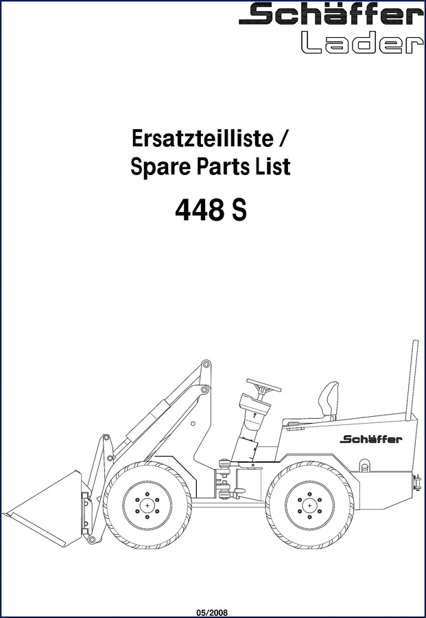 Schäffer 448 S 2008 Parts Catalog cover page - OEM factory spare parts list