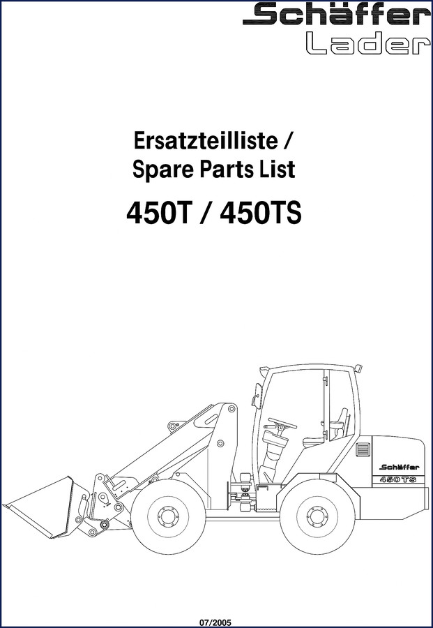 Schäffer 450T 450TS 2005 parts catalog cover