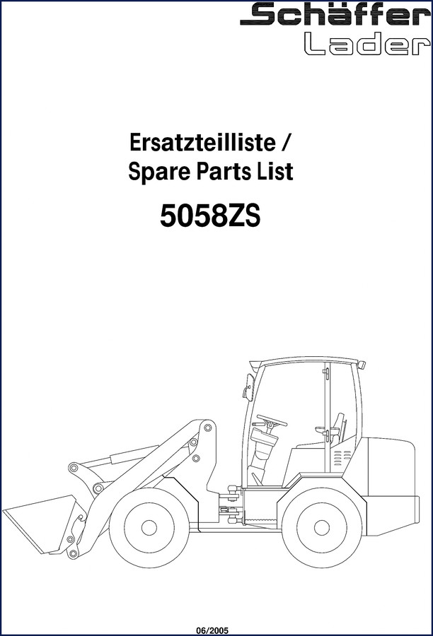 Schäffer 5058ZS 2005 Parts Catalog – factory spare parts list cover