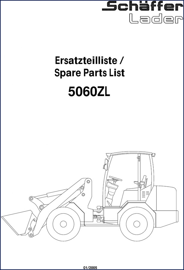 Schäffer 5060ZL 2005 Parts Catalog cover image - factory spare parts list