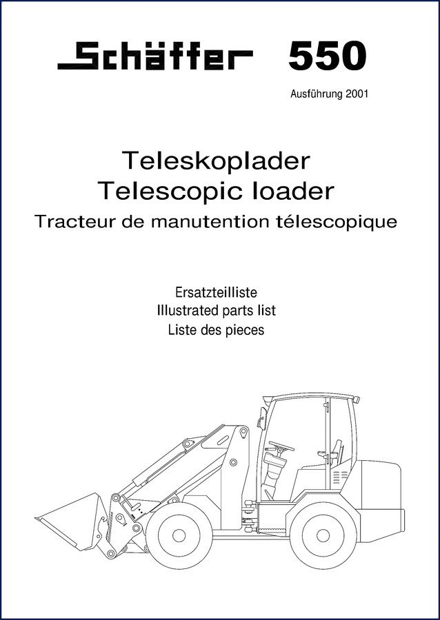 Schäffer 550 2001 Parts Catalog – OEM factory illustrated parts list cover page