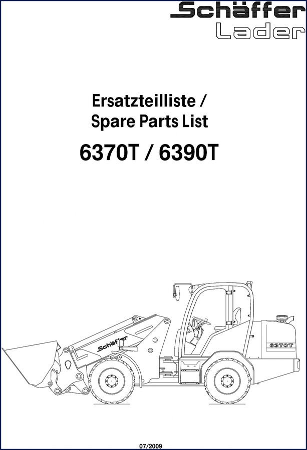 Schäffer 6370T 6390T 2009 Parts Catalog front cover - AutoRepairManuals