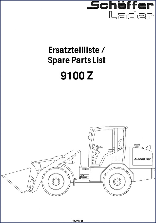 Schäffer 9100 Z 2008 Parts Catalog cover page