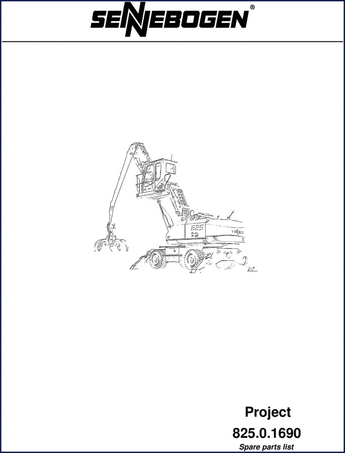 Sennebogen 825 Technical Manual 539 pages factory document cover