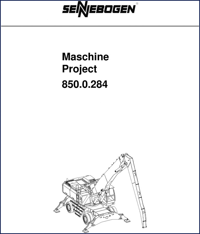 Sennebogen Project 850.0284 2008 Parts Catalog – OEM spare parts list cover