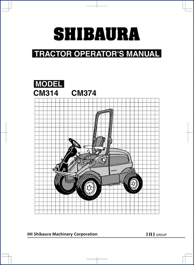 Shibaura CM314/CM374 operator manual cover – 74 pages OEM factory document