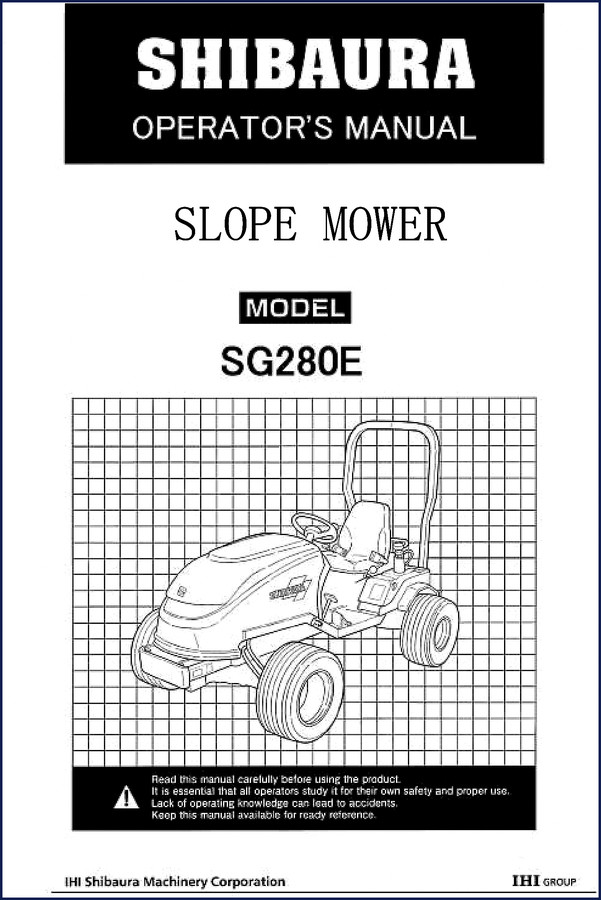 Shibaura SG280 Slope Mower Operators Manual – 57-page factory OEM document