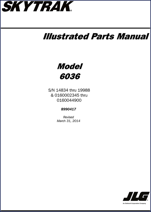 Skytrak 6036 6042 8042 10042 10054 2012 Operators Manual cover