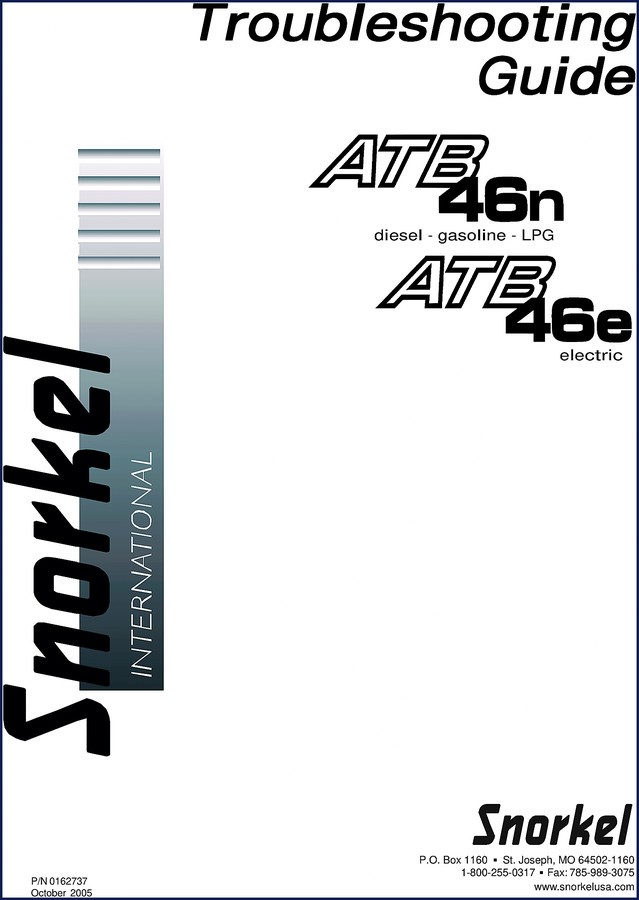 Snorkel ATB 46n ATB 46e 2005 Troubleshooting Manual cover page