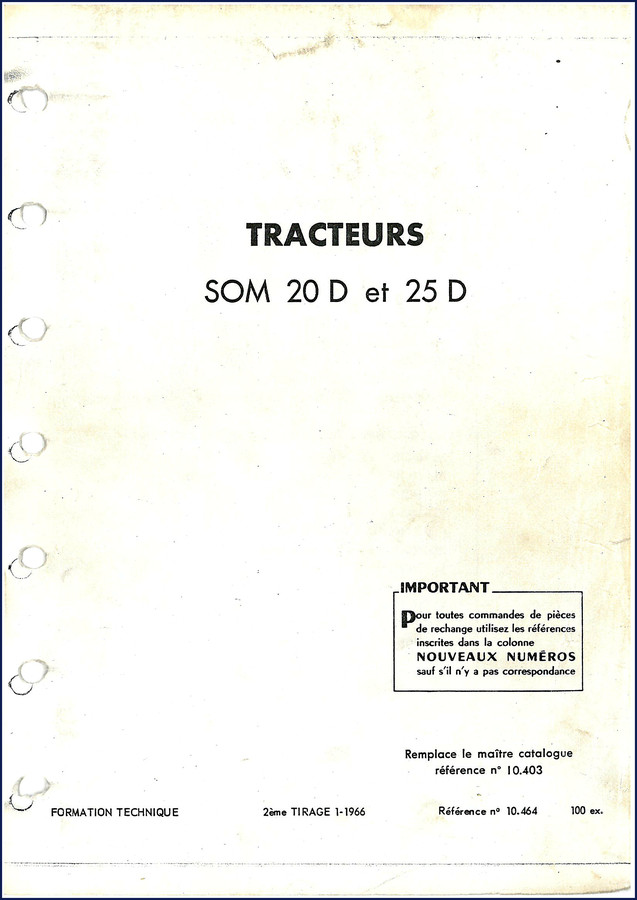 Someca 25 D owners handbook cover and parts catalog reference
