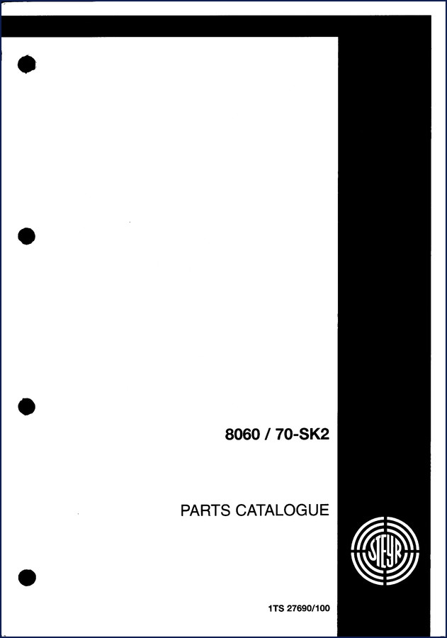 Steyr 8060/8070 parts catalog cover with model numbers and OEM logo