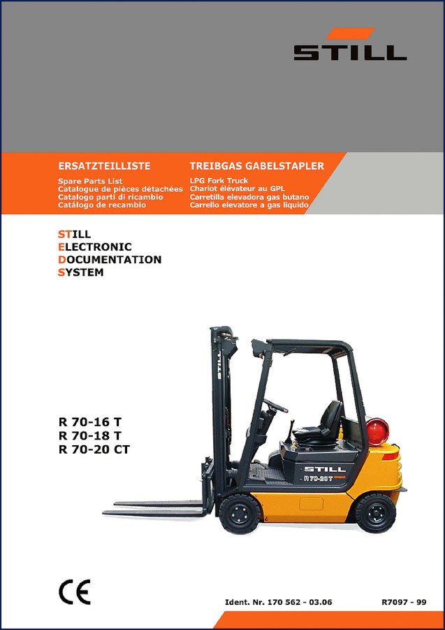 Still R 70-16 T, R 70-18 T, R 70-20 CT 2016 Parts Catalog – forklift spare parts list cover