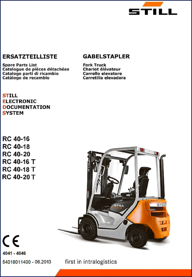 Still RC 40-16, RC 40-18, RC 40-20, RC 40-16 T, RC 40-18 T 2013 Parts Catalog cover image