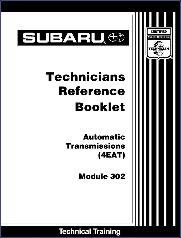 Subaru 4EAT 2001 Training Manual cover – factory OEM transmission documentation