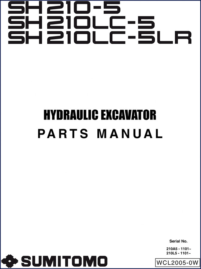 Hitachi Sumitomo SH210-5 series hydraulic excavator parts catalog cover