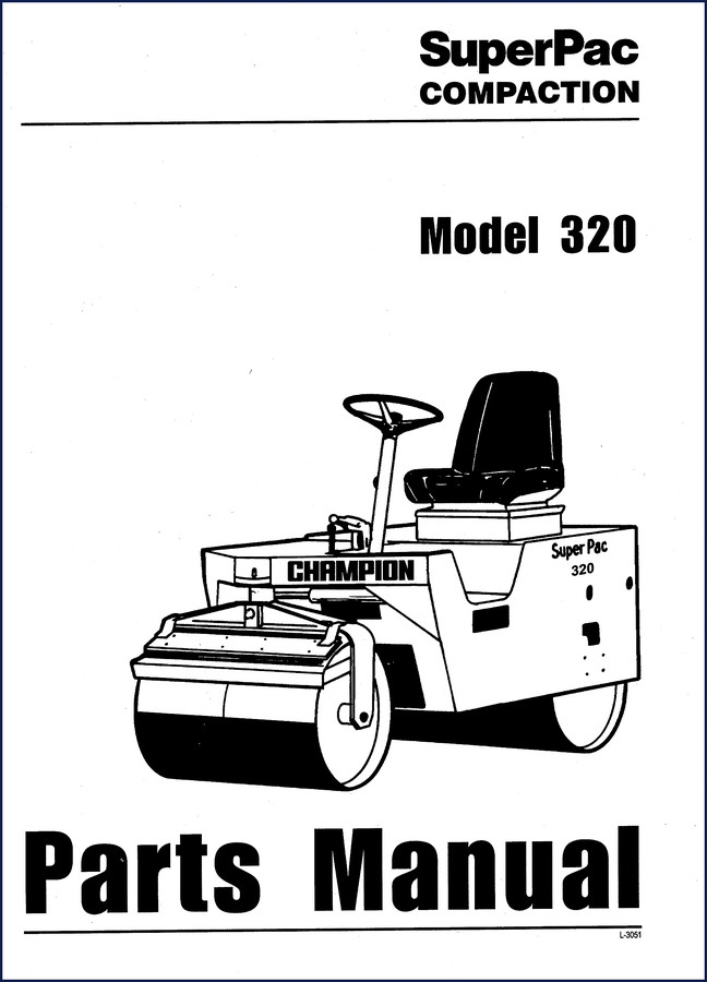 1999 Superpac 320 Parts Catalog cover - OEM factory document for compactor SN 10001 up