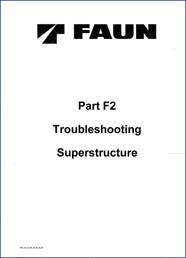 Tadano FAUN F2 2003 Troubleshooting Manual cover – 19-page factory diagnostic guide