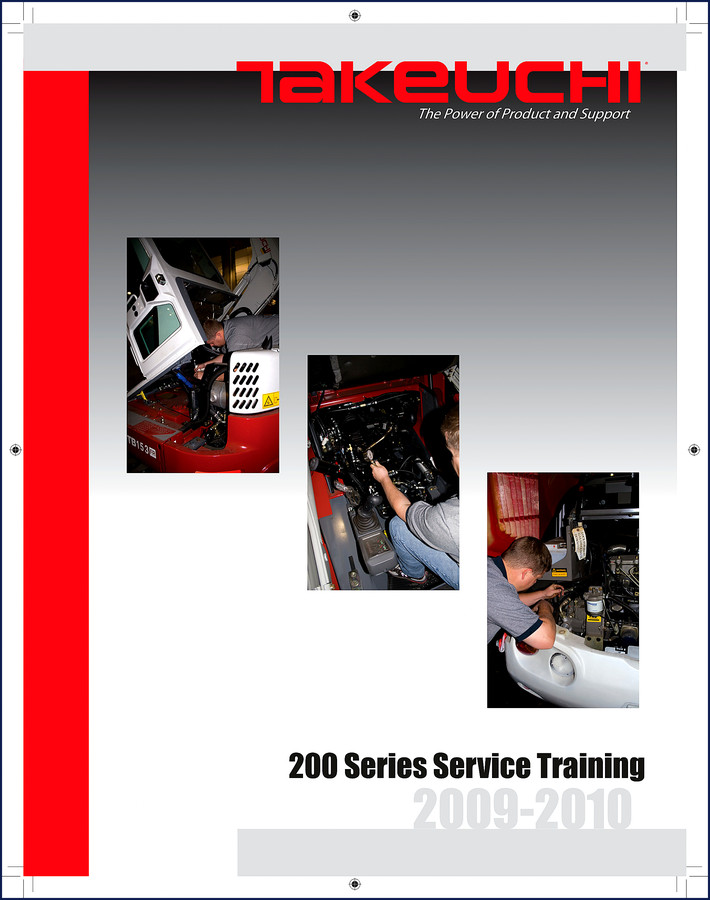 Takeuchi 200 Series 2009 Training Manual cover showing TB228 and TL230 models