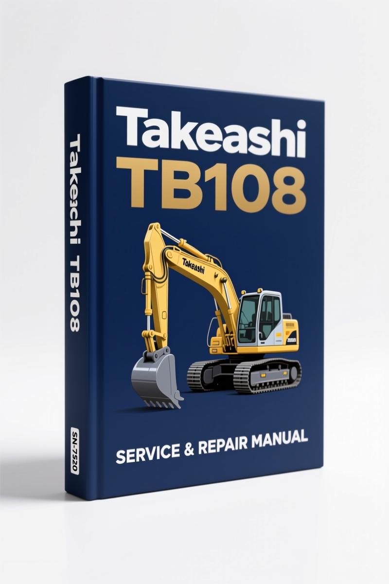 Takeuchi TB108 Compact Excavator Operators Manual 172 pages factory OEM