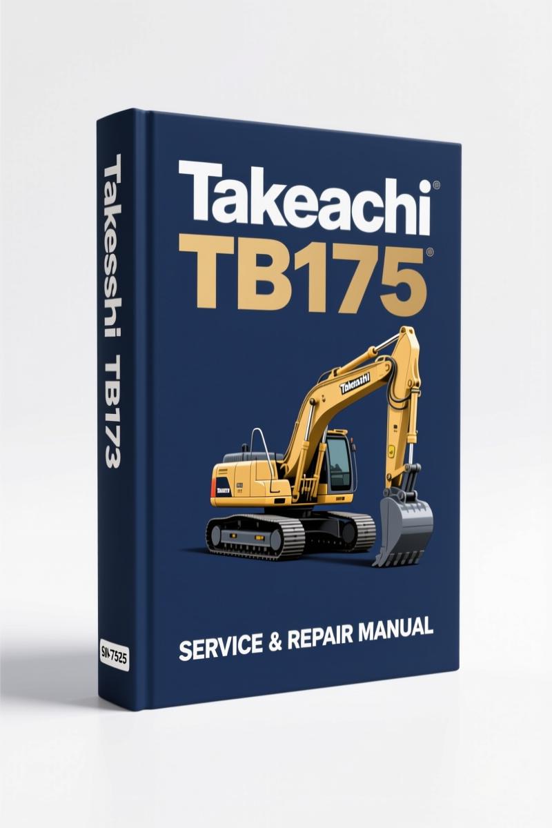 Takeuchi TB175 Workshop Manual front cover, factory OEM document for compact excavator service and repair