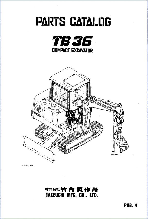 Takeuchi TB3G Parts Catalog - 152 page OEM factory parts catalog exploded view
