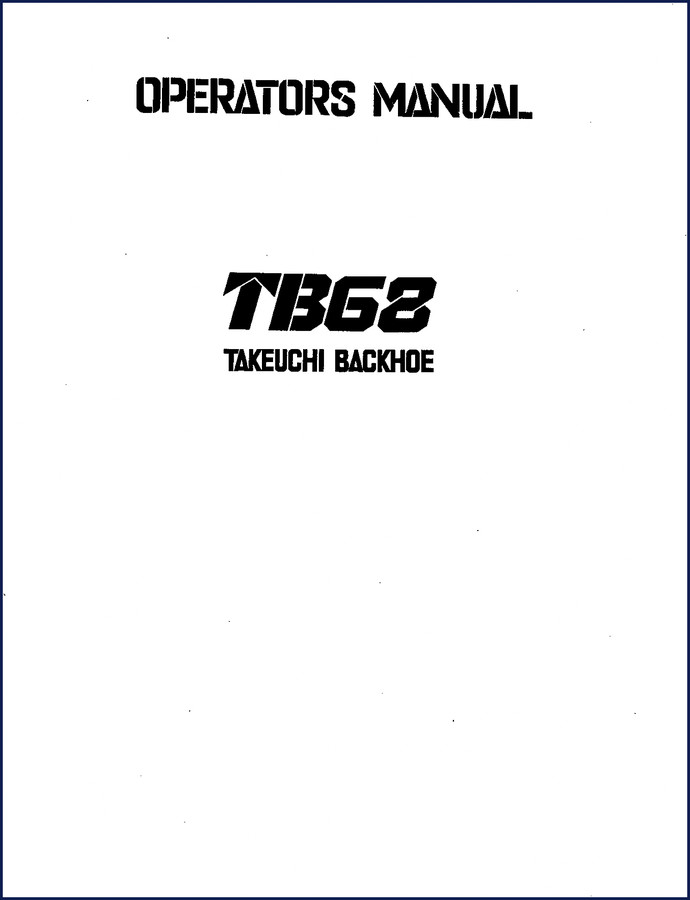 Takeuchi TBG2 Compact Excavator Workshop Manual – 208-page OEM factory service guide