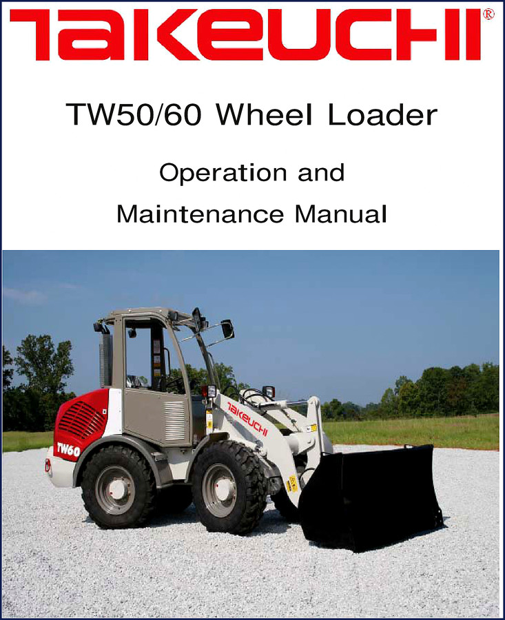 Takeuchi TW50 Parts Catalog cover – OEM factory manual for wheel loader, 115 pages, book number 8017699