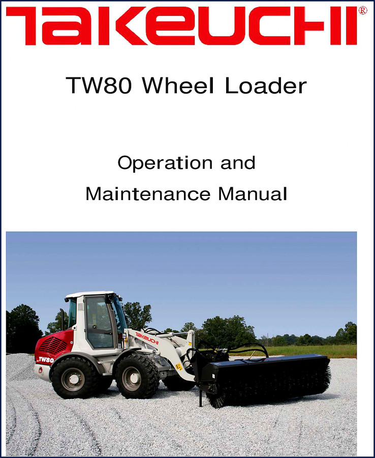 Takeuchi TW80 2007 factory service manual cover showing wheel loader and ATLAS WEYHAUSEN branding