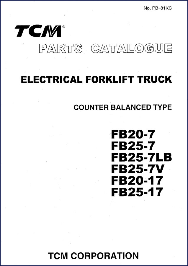 TCM FB20-7 Parts Catalog 372 pages - factory exploded diagrams and part numbers