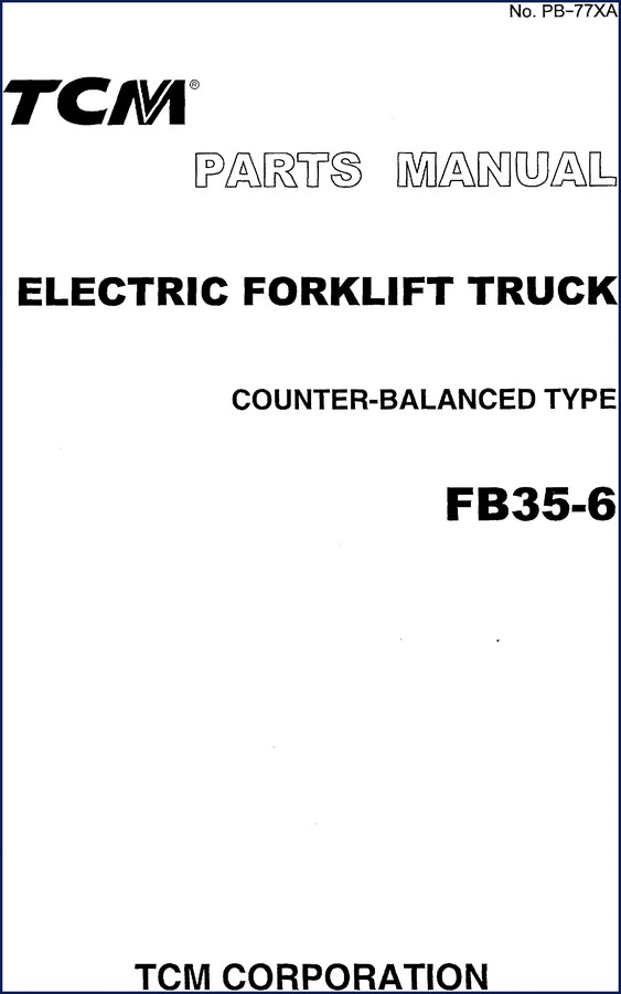 TCM FB35-6 Parts Catalog cover page – OEM factory manual 173 pages