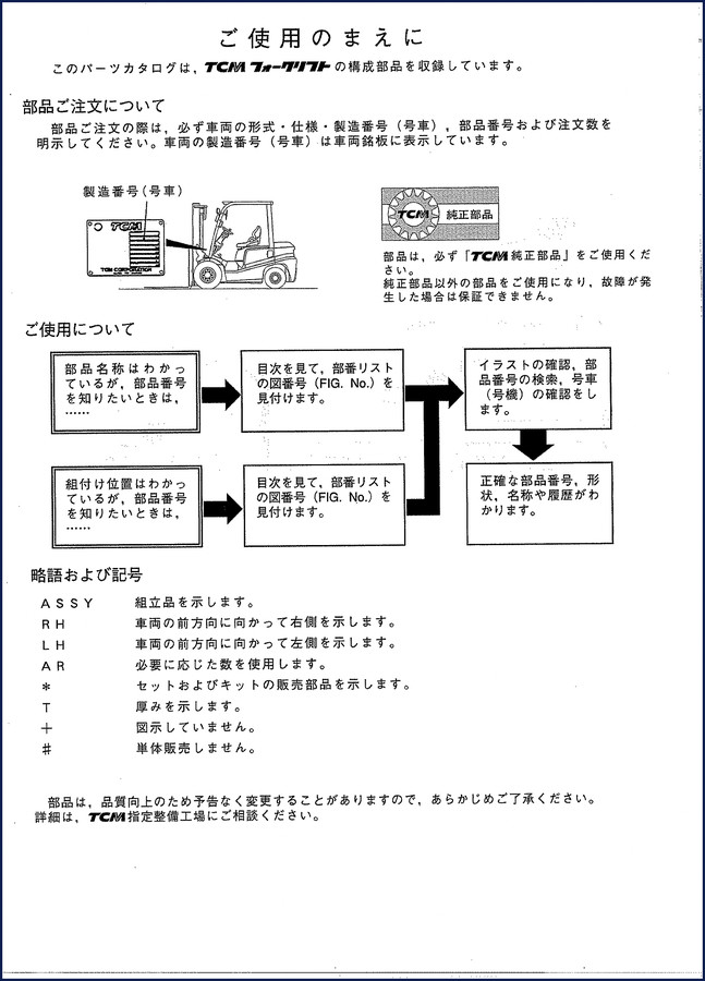 TCM FD30C3Z FD30T3Z Parts Catalog front cover – 432-page OEM factory manual for forklift chassis, engine, cooling
