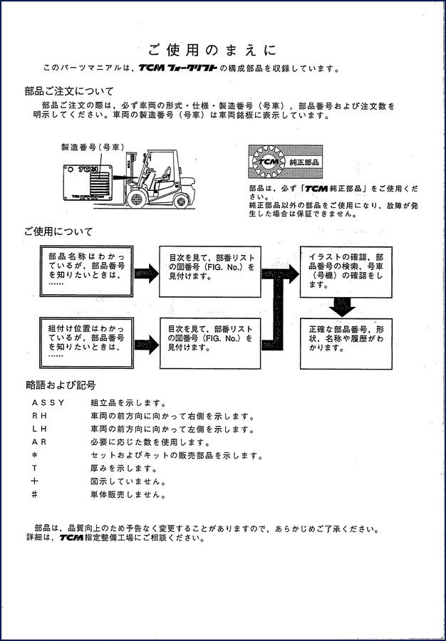 TCM FG15C9H FD15C9H FG15T9H FD15T9H FG18C9H Parts Catalog cover - 270 pages factory manual