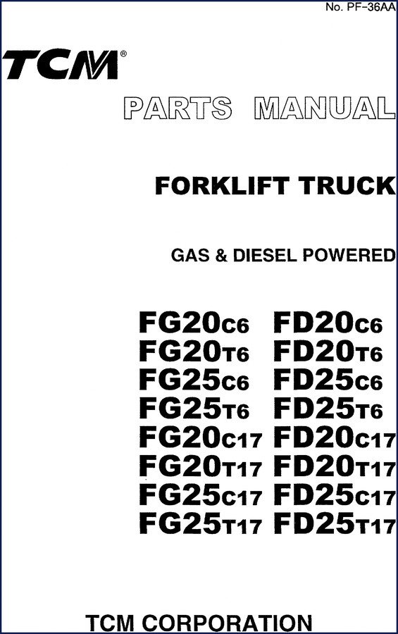 TCM FG20C6 FD20C6 Parts Catalog cover - 238 page OEM factory manual
