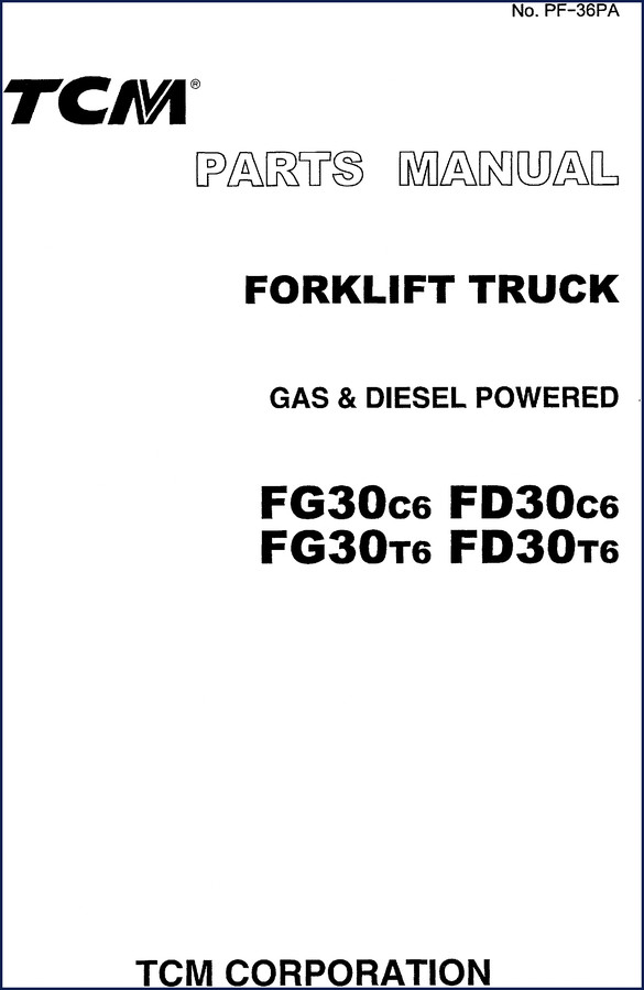 TCM FG30C6 Parts Catalog 224 pages OEM factory manual open to hydraulic section