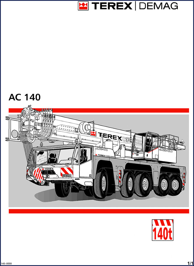 Terex AC 140 Technical Manual cover – factory OEM service repair manual 2120 pages