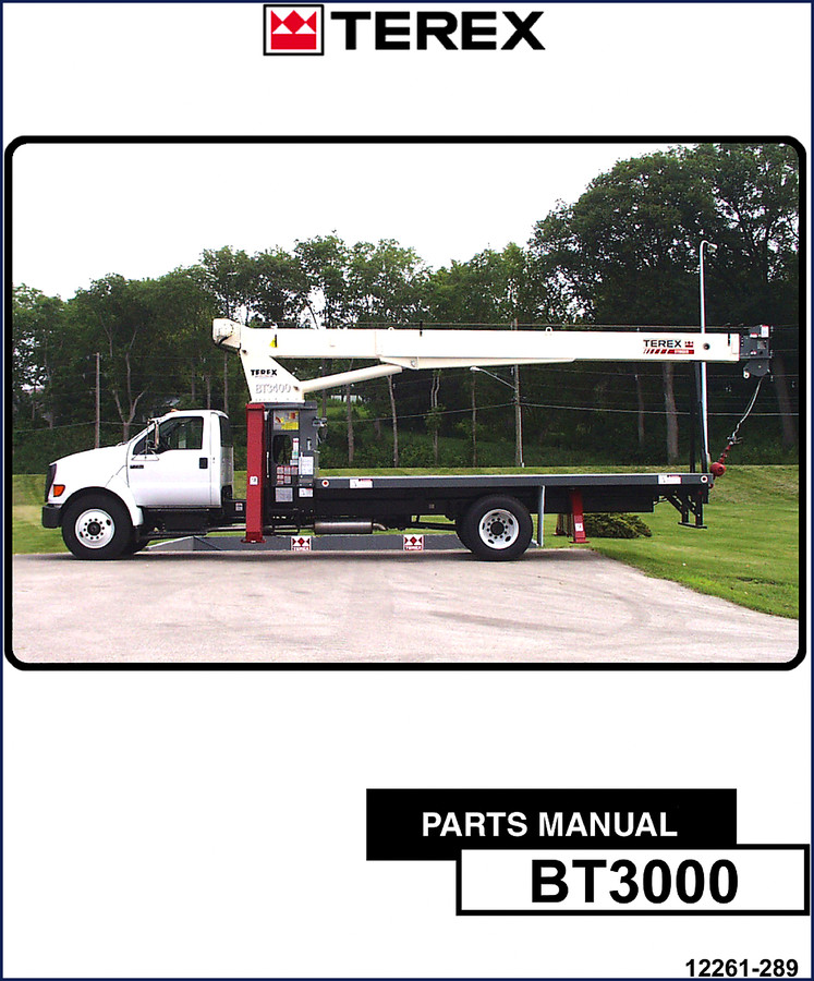 Terex BT3000 Parts Catalog OEM factory manual cover page showing model number and 12261-289 part number