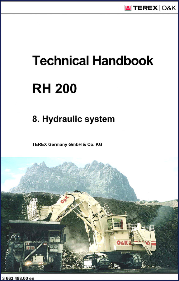 Terex RH 200 Technical Manual cover - 278 pages factory hydraulic system handbook