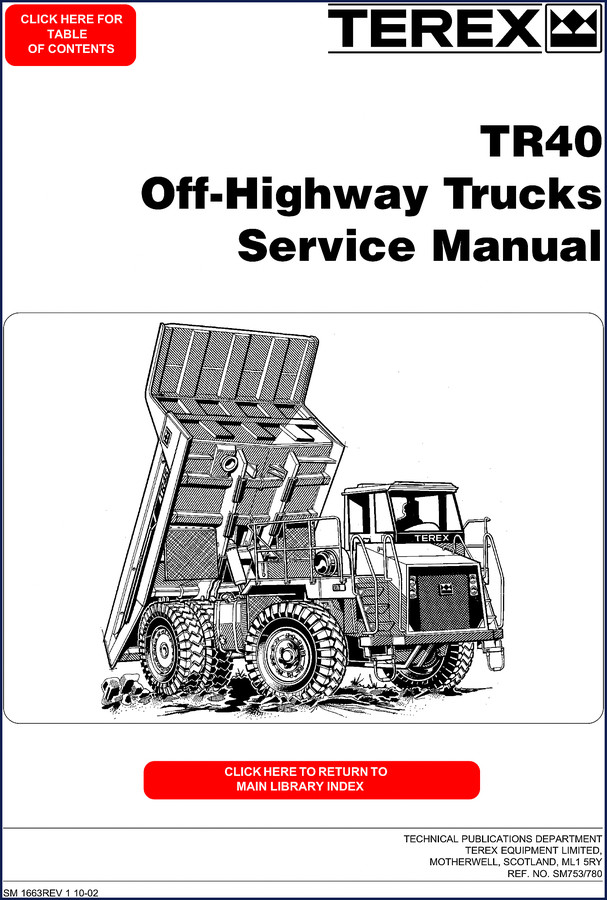 Terex TR40 2000 Operators Manual – OEM factory handbook showing operation, safety, and maintenance sections