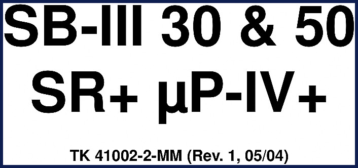 Thermo King SB-III 30 and SB-III 50 2004 Service Manual cover page