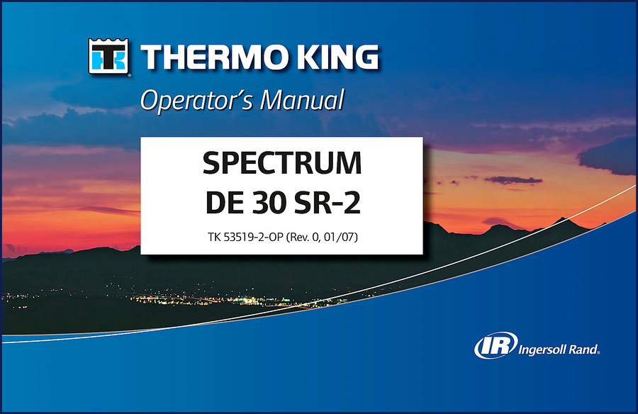 Thermo King SPECTRUM DE 30 SR-2 2007 Operators Manual cover