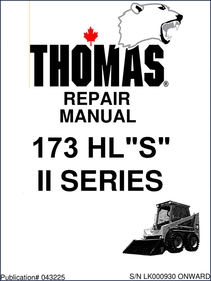 1997 Thomas 173 HLS S II Series repair manual cover - factory OEM document