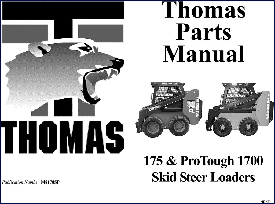 Thomas 175 and 185 Parts Catalog factory manual cover