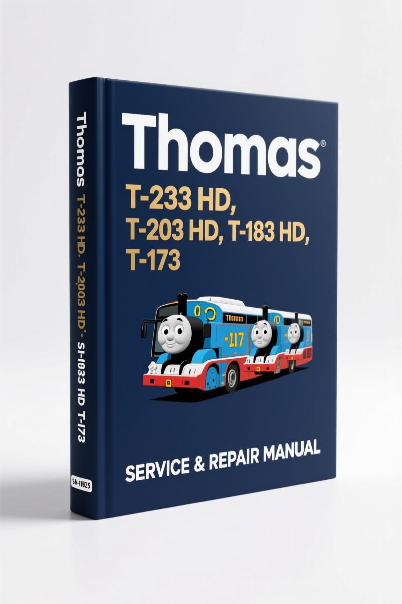 Thomas T-233 HD 1992 Parts Catalog cover - OEM factory parts manual for T-233 HD, T-203 HD, T-183 HD, T-173 skid steer loaders
