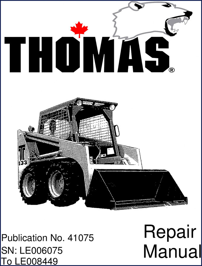 Thomas T133S 1996 Repair Manual front cover OEM factory service manual