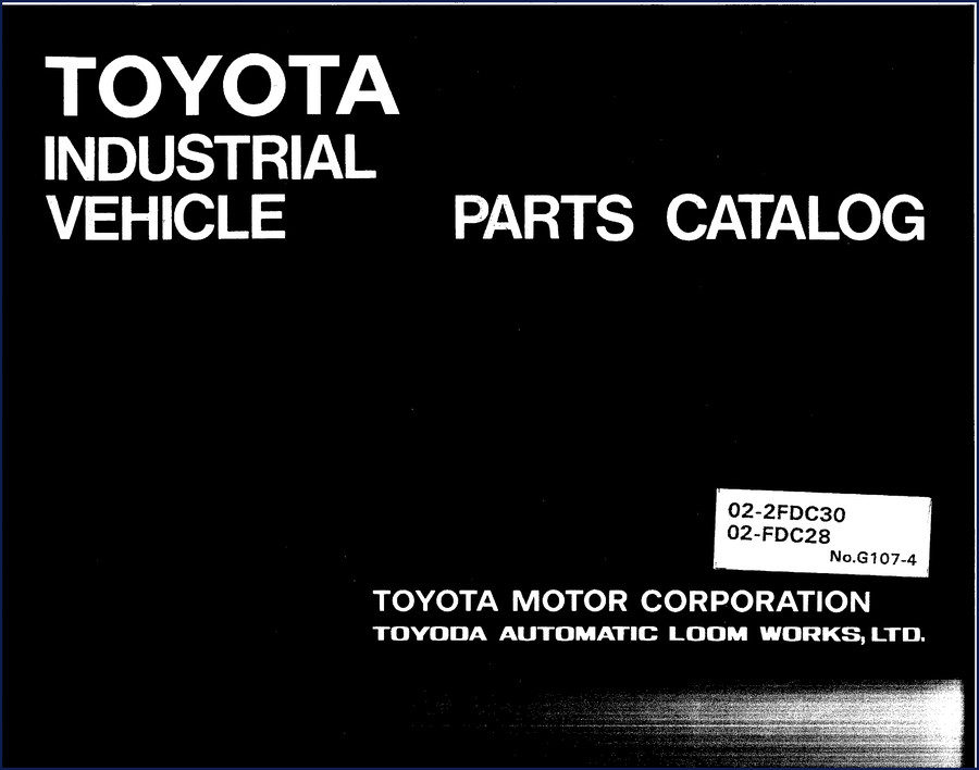 Toyota 02-2FDC30 02-FDC28 Parts Catalog cover page