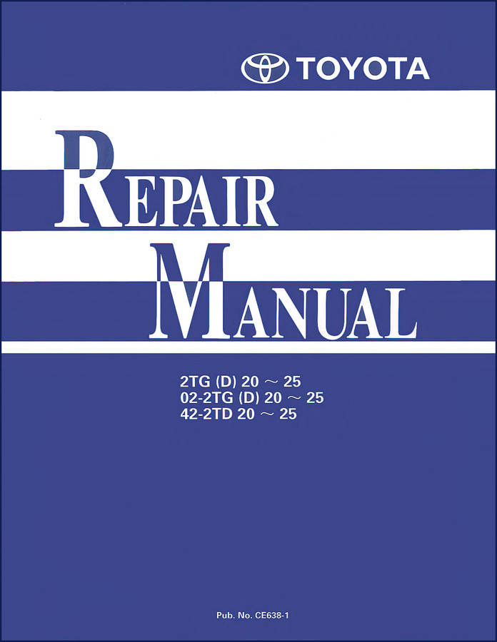 Toyota 2TG20 2TG25 Parts Catalog front cover - factory OEM document